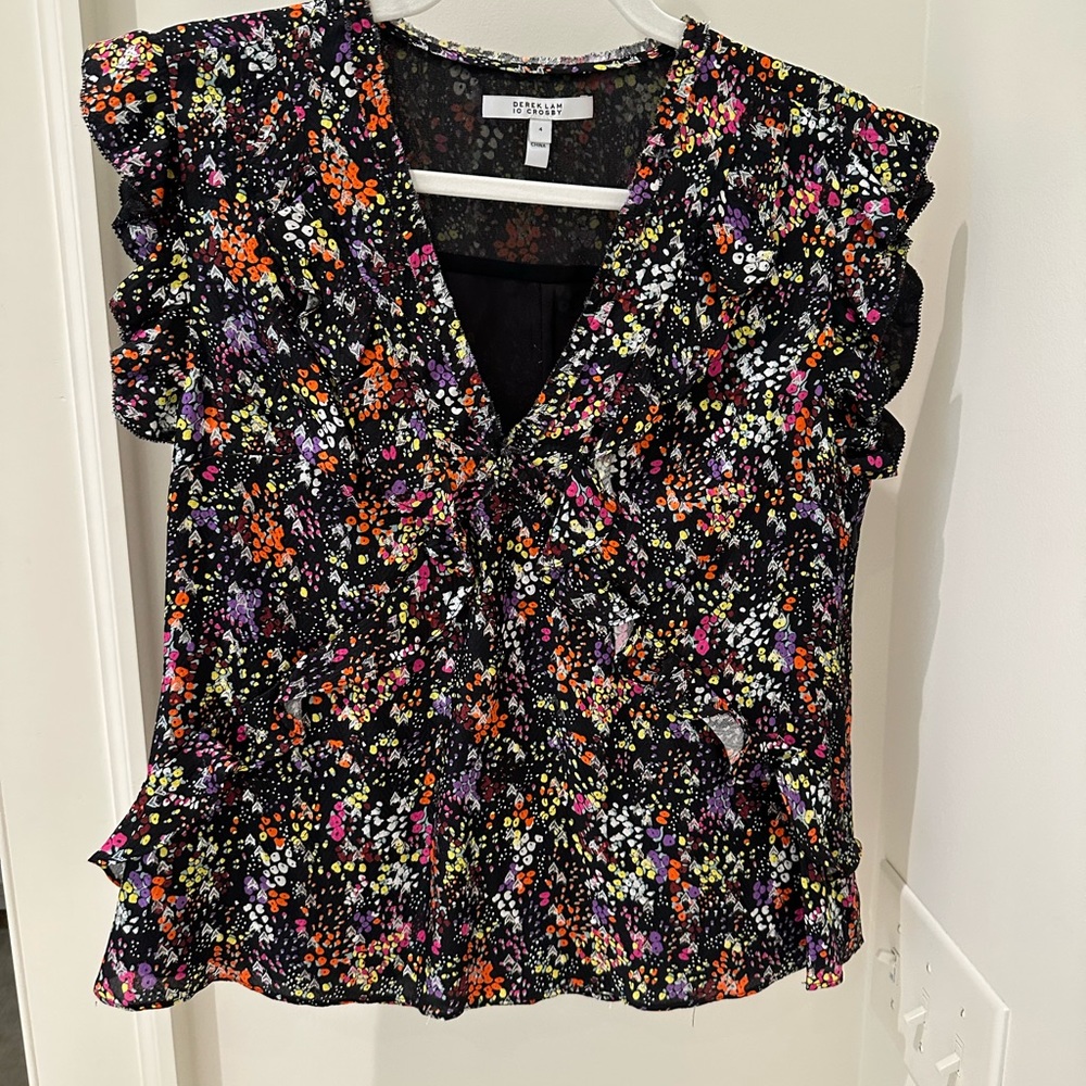 Derek lam Crosby ruffle cap sleeve blouse